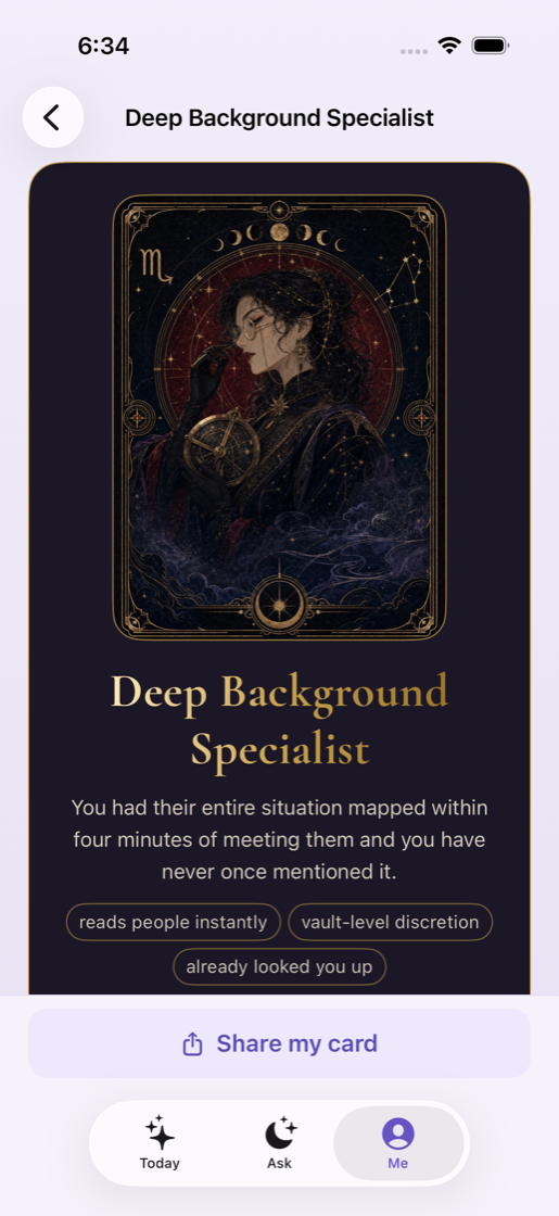 A persona card ready to share.